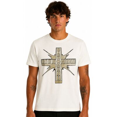 T-shirts & Polos Richmond X UMP26112TS Beige Extra Large αρσενικός T-shirts & Polos Richmond X UMP26112TS Beige Extra Large αρσενικός