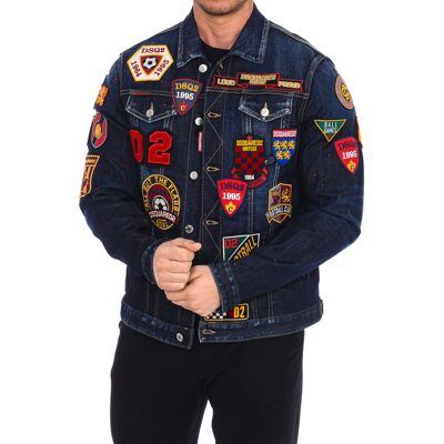 Τζιν Μπουφάν/Jacket Dsquared S74AM1079-S30664 Μπλέ FR 46 αρσενικός Τζιν Μπουφάν/Jacket Dsquared S74AM1079-S30664 Μπλέ FR 46 αρσενικός