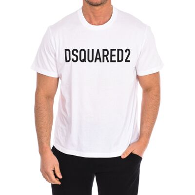 T-shirt με κοντά μανίκια Dsquared S74GD1184-S23009 Άσπρο Large αρσενικός T-shirt με κοντά μανίκια Dsquared S74GD1184-S23009 Άσπρο Large αρσενικός