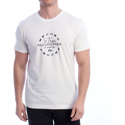 T-shirt με κοντά μανίκια La Martina YMR321-JS206 Άσπρο 2X-Large αρσενικός T-shirt με κοντά μανίκια La Martina YMR321-JS206 Άσπρο 2X-Large αρσενικός