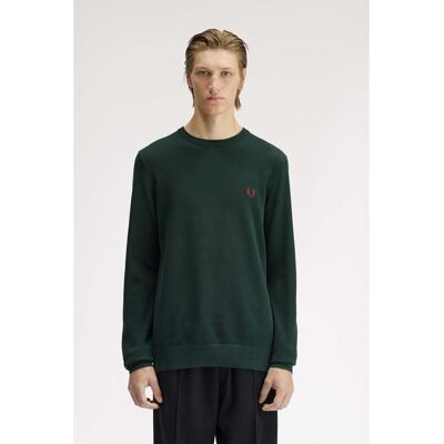 Φούτερ Fred Perry Fp Pique Stitch Jumper Green Small αρσενικός Φούτερ Fred Perry Fp Pique Stitch Jumper Green Small αρσενικός