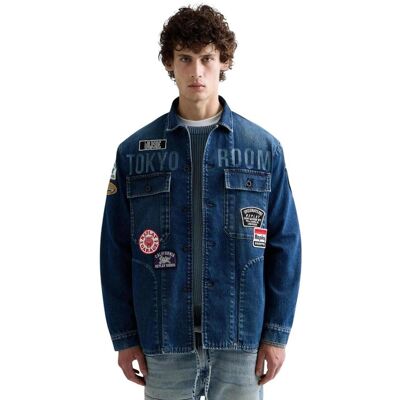 Σακάκια Replay 11 OZ COMFORT BLUE DENIM M13MD .0PL.795 22F Μπλέ Large αρσενικός Σακάκια Replay 11 OZ COMFORT BLUE DENIM M13MD .0PL.795 22F Μπλέ Large αρσενικός