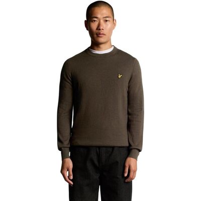 Πουλόβερ Lyle & Scott Cotton Merino Crew Neck Jumper KN2110VC Brown Medium αρσενικός Πουλόβερ Lyle & Scott Cotton Merino Crew Neck Jumper KN2110VC Brown Medium αρσενικός