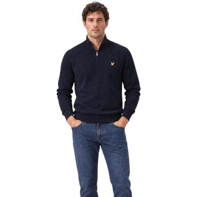 Πουλόβερ Lyle & Scott Cotton Merino Quarter Zip Jump 263MLSKN2112VC Μπλέ Medium αρσενικός Πουλόβερ Lyle & Scott Cotton Merino Quarter Zip Jump 263MLSKN2112VC Μπλέ Medium αρσενικός