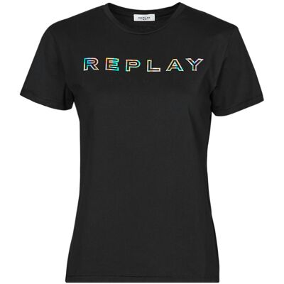 Replay W3318C Μαύρο Μπλουζάκι με κοντό μανίκι - Μπλουζάκι Replay W3318C Μαύρο Μπλουζάκι με κοντό μανίκι - Μπλουζάκι