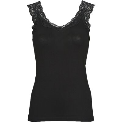 Αμάνικα/T-shirts χωρίς μανίκια Pieces PCBARBERA LACE TOP Black Small θηλυκός Αμάνικα/T-shirts χωρίς μανίκια Pieces PCBARBERA LACE TOP Black Small θηλυκός