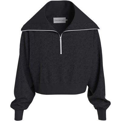 Fleece Calvin Klein Jeans Spacer Half Zip Swea Black Small θηλυκός Fleece Calvin Klein Jeans Spacer Half Zip Swea Black Small θηλυκός