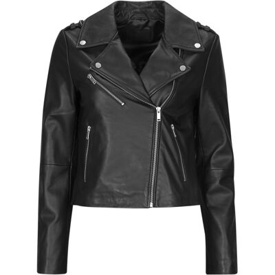 Δερμάτινο Μπουφάν Ikks PERF CUIR Black Small θηλυκός Δερμάτινο Μπουφάν Ikks PERF CUIR Black Small θηλυκός