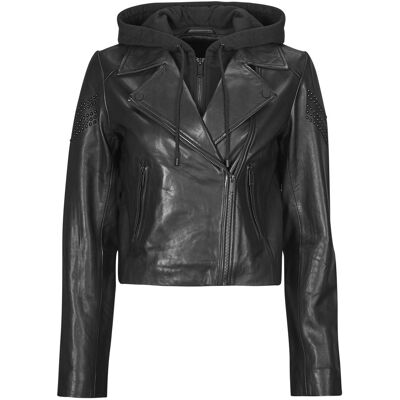 Δερμάτινο Μπουφάν Ikks PERF CUIR Black Large θηλυκός Δερμάτινο Μπουφάν Ikks PERF CUIR Black Large θηλυκός