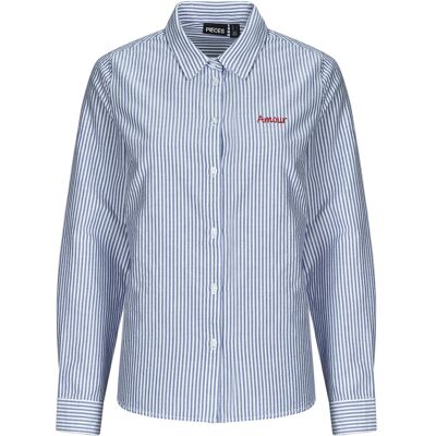 Πουκάμισα Pieces PCIRENE LS SHIRT Μπλέ Extra Small θηλυκός Πουκάμισα Pieces PCIRENE LS SHIRT Μπλέ Extra Small θηλυκός