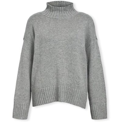 Πουλόβερ Object Noos Agnes LO Knit - Medium Grey Melange Grey Small θηλυκός Πουλόβερ Object Noos Agnes LO Knit - Medium Grey Melange Grey Small θηλυκός