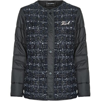 Χοντρό μπουφάν Karl Lagerfeld BOUCLE SHORT PADDED JACKET Μπλέ Small θηλυκός Χοντρό μπουφάν Karl Lagerfeld BOUCLE SHORT PADDED JACKET Μπλέ Small θηλυκός