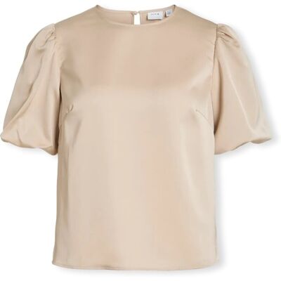 Vila - Μοντέλο: viEllette 2/4 Satin Puff Top - Γκρί Μπλούζα Vila - Μοντέλο: viEllette 2/4 Satin Puff Top - Γκρί Μπλούζα