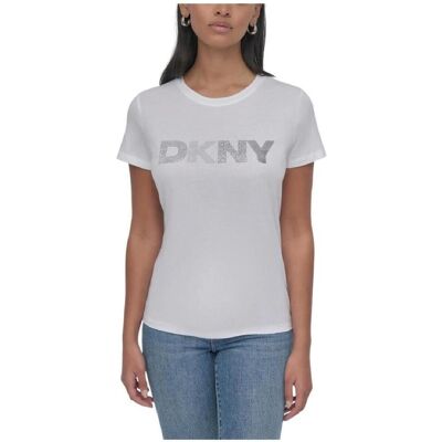 T-shirt με κοντά μανίκια Dkny DJ5T1423 WTL Άσπρο Small θηλυκός T-shirt με κοντά μανίκια Dkny DJ5T1423 WTL Άσπρο Small θηλυκός