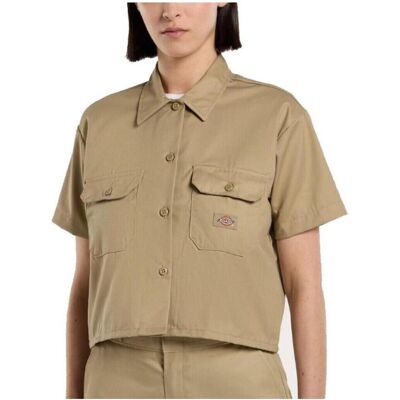 Πουκάμισα Dickies Work Shirt Cropped Green Extra Small θηλυκός Πουκάμισα Dickies Work Shirt Cropped Green Extra Small θηλυκός