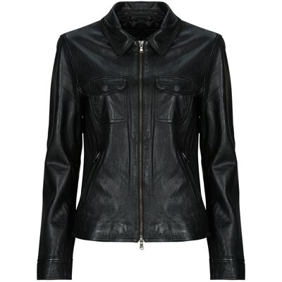 Δερμάτινο Μπουφάν Oakwood BETHANY Black Medium θηλυκός Δερμάτινο Μπουφάν Oakwood BETHANY Black Medium θηλυκός