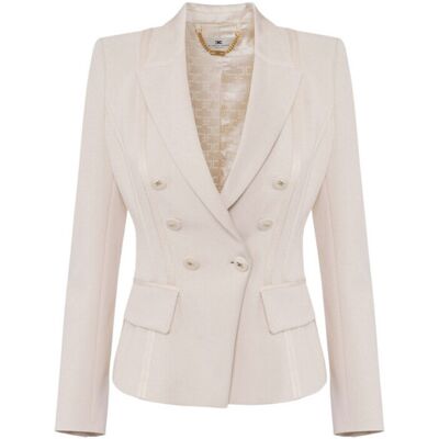 Μπουφάν Elisabetta Franchi GI14251E2 Άσπρο IT 46 θηλυκός Μπουφάν Elisabetta Franchi GI14251E2 Άσπρο IT 46 θηλυκός