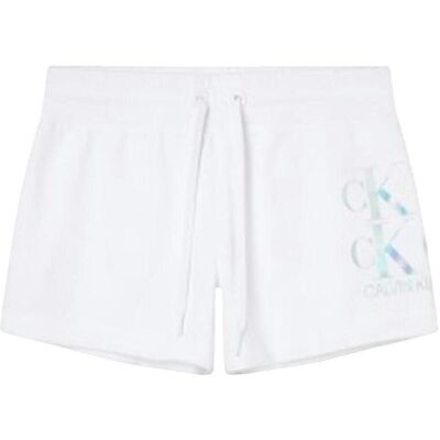 Shorts & Βερμούδες Calvin Klein Jeans Logo Knit Άσπρο Large θηλυκός Shorts & Βερμούδες Calvin Klein Jeans Logo Knit Άσπρο Large θηλυκός