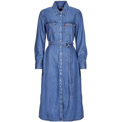 Μακριά Φορέματα Levis QUINCEY LS MAXI DRESS Μπλέ Extra Small θηλυκός Μακριά Φορέματα Levis QUINCEY LS MAXI DRESS Μπλέ Extra Small θηλυκός