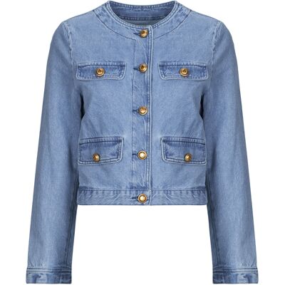 Τζιν Μπουφάν/Jacket Ikks B240025 Μπλέ FR 36 θηλυκός Τζιν Μπουφάν/Jacket Ikks B240025 Μπλέ FR 36 θηλυκός