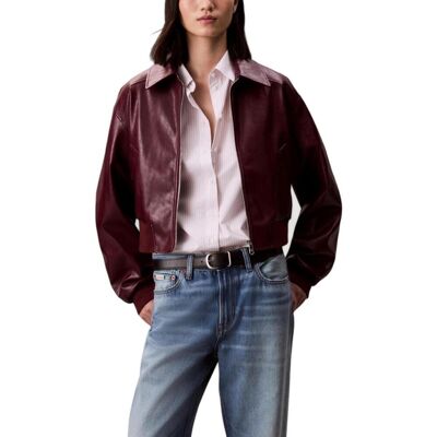 Σακάκια Calvin Klein Jeans A-Cropped Crinkle Fa LV047C518G Red Large θηλυκός Σακάκια Calvin Klein Jeans A-Cropped Crinkle Fa LV047C518G Red Large θηλυκός