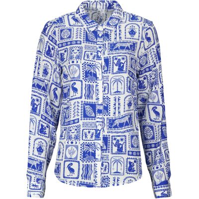 Πουκάμισα Pieces PCSAYLOR LS SHIRT WVN Μπλέ Medium θηλυκός Πουκάμισα Pieces PCSAYLOR LS SHIRT WVN Μπλέ Medium θηλυκός
