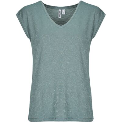 T-shirt με κοντά μανίκια Pieces PCBILLO TEE LUREX STRIPES Μπλέ Extra Small θηλυκός T-shirt με κοντά μανίκια Pieces PCBILLO TEE LUREX STRIPES Μπλέ Extra Small θηλυκός
