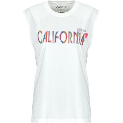 Αμάνικα/T-shirts χωρίς μανίκια Newtone CALIFA BIKER Άσπρο T3 θηλυκός Αμάνικα/T-shirts χωρίς μανίκια Newtone CALIFA BIKER Άσπρο T3 θηλυκός