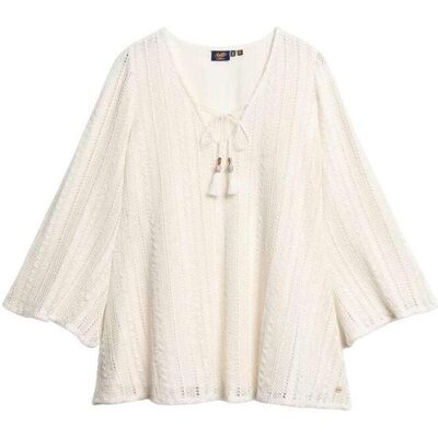 Κοντά Φορέματα Superdry Robe courte en dentelle Ibiza Beige Large Κοντά Φορέματα Superdry Robe courte en dentelle Ibiza Beige Large