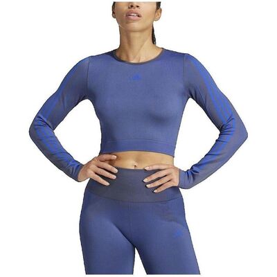Μπλουζάκια με μακριά μανίκια adidas T-shirt à manches longues Knit Μπλέ Small θηλυκός Μπλουζάκια με μακριά μανίκια adidas T-shirt à manches longues Knit Μπλέ Small θηλυκός