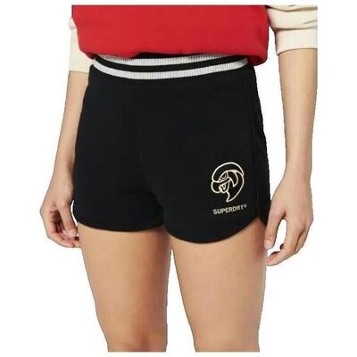 Shorts & Βερμούδες Superdry Short Collegiate Vintage slim noir Black Medium θηλυκός Shorts & Βερμούδες Superdry Short Collegiate Vintage slim noir Black Medium θηλυκός