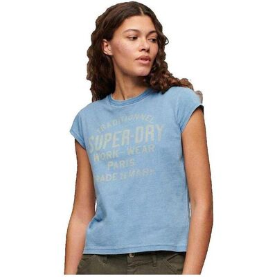 T-shirts & Polos Superdry T-shirt Workwear Indigo délavé Μπλέ Small θηλυκός T-shirts & Polos Superdry T-shirt Workwear Indigo délavé Μπλέ Small θηλυκός