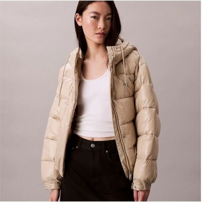 Σακάκια Calvin Klein Jeans Lv047d505g Beige Small θηλυκός Σακάκια Calvin Klein Jeans Lv047d505g Beige Small θηλυκός