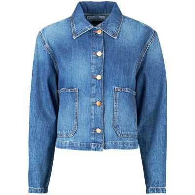 Τζιν Μπουφάν/Jacket Le Temps des Cerises AKSEL Μπλέ Large θηλυκός Τζιν Μπουφάν/Jacket Le Temps des Cerises AKSEL Μπλέ Large θηλυκός