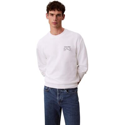 Αθλητικό T-shirt Calvin Klein Jeans Ls Eu 350Terry Graph Άσπρο Large Αθλητικό T-shirt Calvin Klein Jeans Ls Eu 350Terry Graph Άσπρο Large
