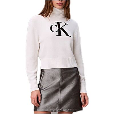 Πουλόβερ Calvin Klein Jeans Lv047d354g Άσπρο Large θηλυκός Πουλόβερ Calvin Klein Jeans Lv047d354g Άσπρο Large θηλυκός