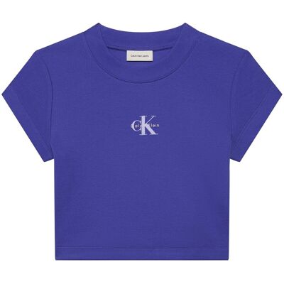 T-shirt με κοντά μανίκια Calvin Klein Jeans Monologo Baby Rib Te Μπλέ Extra Large θηλυκός T-shirt με κοντά μανίκια Calvin Klein Jeans Monologo Baby Rib Te Μπλέ Extra Large θηλυκός