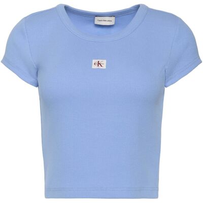 T-shirt με κοντά μανίκια Calvin Klein Jeans Woven Label 2X2 Baby Marine Extra Large θηλυκός T-shirt με κοντά μανίκια Calvin Klein Jeans Woven Label 2X2 Baby Marine Extra Large θηλυκός