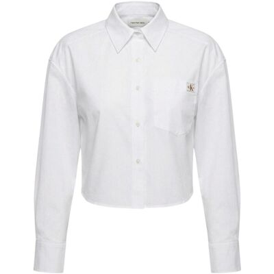 Πουκάμισα Calvin Klein Jeans LV047F148G Άσπρο Medium θηλυκός Πουκάμισα Calvin Klein Jeans LV047F148G Άσπρο Medium θηλυκός