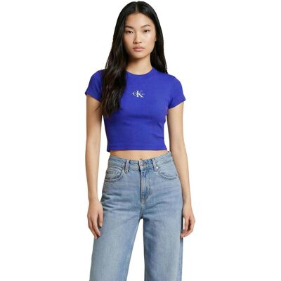 T-shirt με κοντά μανίκια Calvin Klein Jeans MONOGRAM BABY TEE LV047AB802 Μπλέ Extra Small θηλυκός T-shirt με κοντά μανίκια Calvin Klein Jeans MONOGRAM BABY TEE LV047AB802 Μπλέ Extra Small θηλυκός