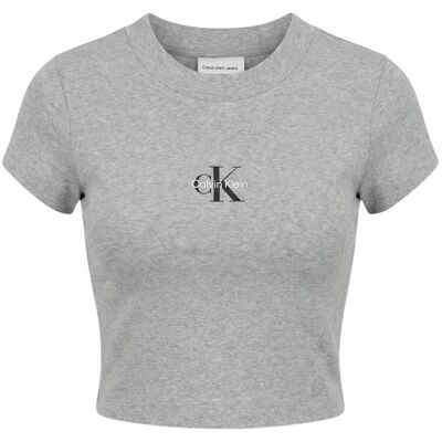 T-shirt με κοντά μανίκια Calvin Klein Jeans MONOGRAM BABY TEE LV047AB802 Grey Large θηλυκός T-shirt με κοντά μανίκια Calvin Klein Jeans MONOGRAM BABY TEE LV047AB802 Grey Large θηλυκός