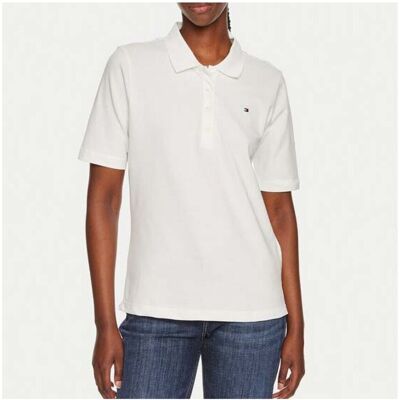Πόλο με κοντά μανίκια Tommy Hilfiger Ww0ww43224 Άσπρο Medium θηλυκός Πόλο με κοντά μανίκια Tommy Hilfiger Ww0ww43224 Άσπρο Medium θηλυκός