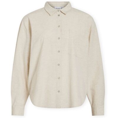 Πουκάμισα Vila Noos Prisilla Loose Shirt - Super Light Natural Melan Beige FR 42 θηλυκός Πουκάμισα Vila Noos Prisilla Loose Shirt - Super Light Natural Melan Beige FR 42 θηλυκός