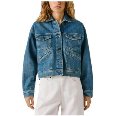 Τζιν Μπουφάν/Jacket Pepe jeans PL40244084VB 000 Μπλέ Medium θηλυκός Τζιν Μπουφάν/Jacket Pepe jeans PL40244084VB 000 Μπλέ Medium θηλυκός