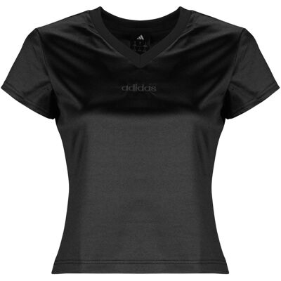 T-shirt με κοντά μανίκια adidas Seasonal Essentials Satin T-Shirt Black Medium θηλυκός T-shirt με κοντά μανίκια adidas Seasonal Essentials Satin T-Shirt Black Medium θηλυκός