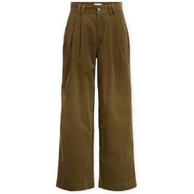 Παντελόνια Object Roy Wide Trousers - Duffel Bag Green FR 36 θηλυκός Παντελόνια Object Roy Wide Trousers - Duffel Bag Green FR 36 θηλυκός