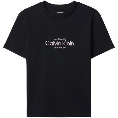 T-shirt με κοντά μανίκια Calvin Klein Jeans Ss Classic Ck Nyc Lo Black Extra Small θηλυκός T-shirt με κοντά μανίκια Calvin Klein Jeans Ss Classic Ck Nyc Lo Black Extra Small θηλυκός