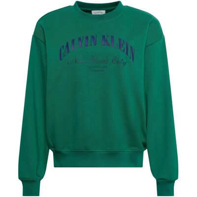 Fleece Calvin Klein Jeans Logo Graphic Crewnec Green Small θηλυκός Fleece Calvin Klein Jeans Logo Graphic Crewnec Green Small θηλυκός