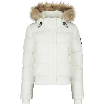 Χοντρό μπουφάν Superdry Everest Hooded Bomber Jacket Άσπρο FR 36 θηλυκός Χοντρό μπουφάν Superdry Everest Hooded Bomber Jacket Άσπρο FR 36 θηλυκός