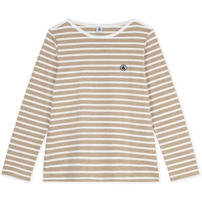 Μπλουζάκια με μακριά μανίκια Petit Bateau MARINIERE Beige Small θηλυκός Μπλουζάκια με μακριά μανίκια Petit Bateau MARINIERE Beige Small θηλυκός